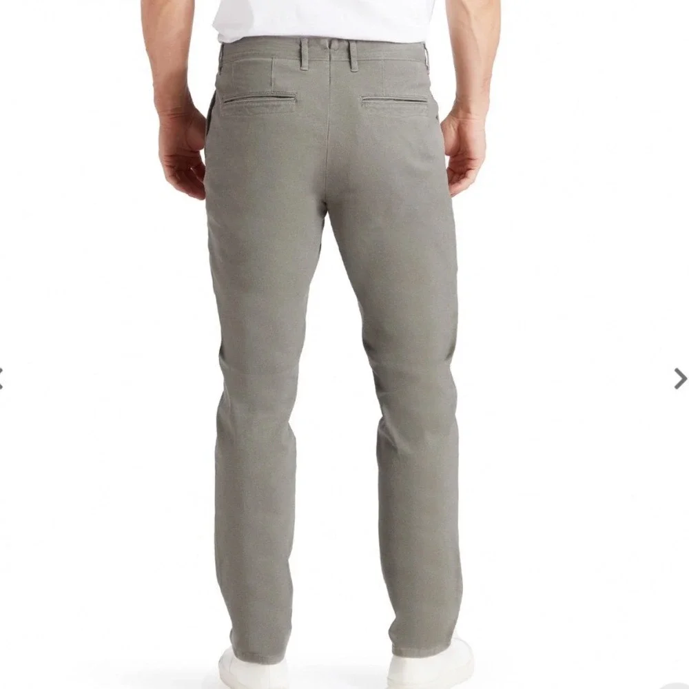 Mott & Bow Mens Everyday Comfort Slim Chino Pants‎ Grey 35x30 Zip Fly